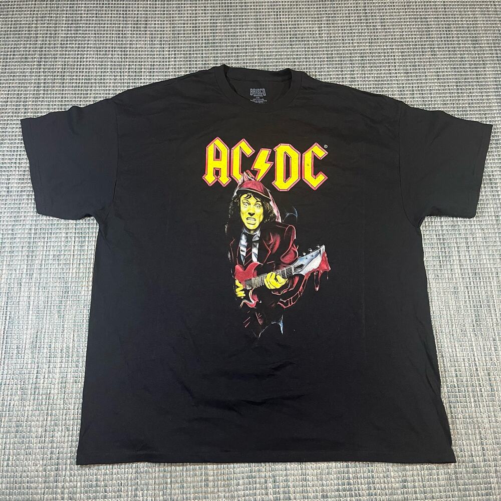 AC/DC Rock Band Angus‎ Young Guitar Drip Men’s Sz 2XL New